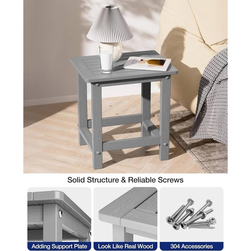WINSOON HIPS All Weather Table Adirondack Square Side Table