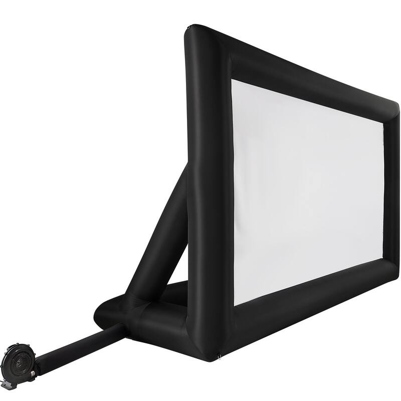 Outdoor & Indoor Movie Screen with 600D Washable Oxford Fabric 250W Quiet Blower Quick Setup, Front & Rear Projection - 20FT
