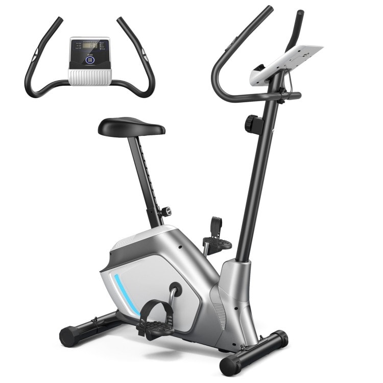 Magnetic Exercise Bike Upright Cycling Bike with LCD Monitor and