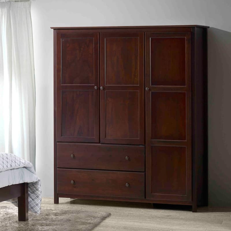 Grain Wood Furniture Shaker Wood 3-door Armoire - 60x72x22
