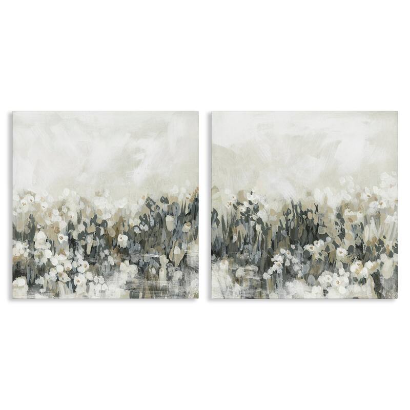 Stupell Brushed Flower Meadow Impressions Canvas Wall Art Design By June Erica Vess (Set of 2) - 24 x 24