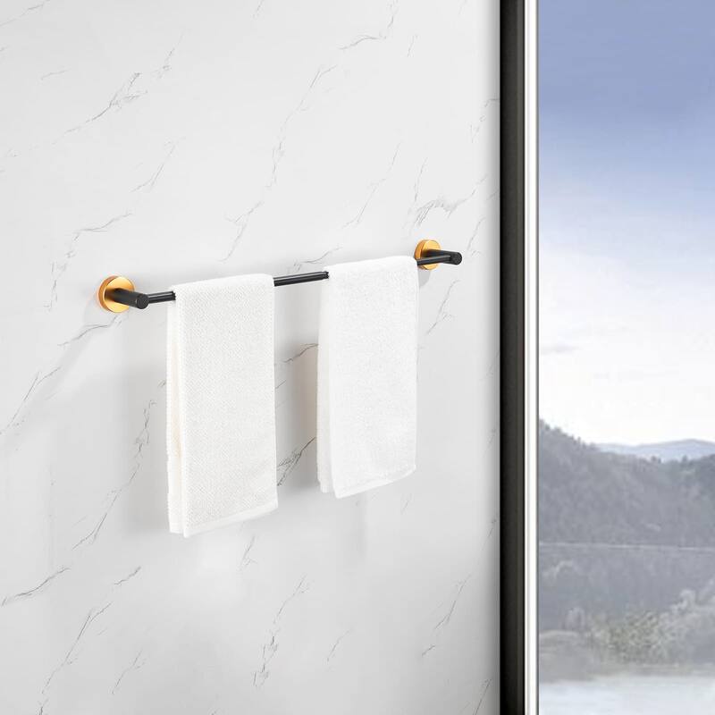 3 Piece Bathroom Hardware Set Wall Mount Adjustable Towel Bar, Hand Towel Ring, Toilet Paper Holder With Mounting Hardware