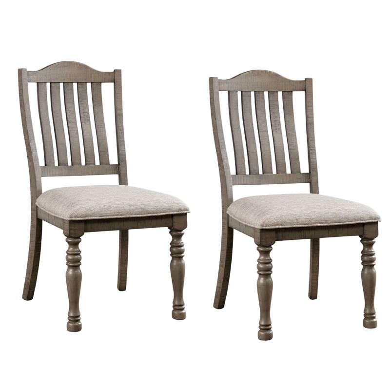 Cay Side Dining Chair Set of 2, Turned Legs, Curved Back, Gray