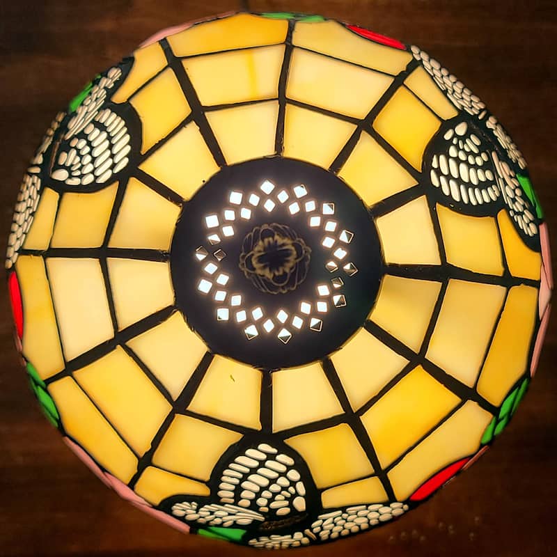 Tiffany Style Mini Accent Lamp Floral Butterfly Flower Nightstand Decor Handmade Gift AM042TL08B Amora Lighting