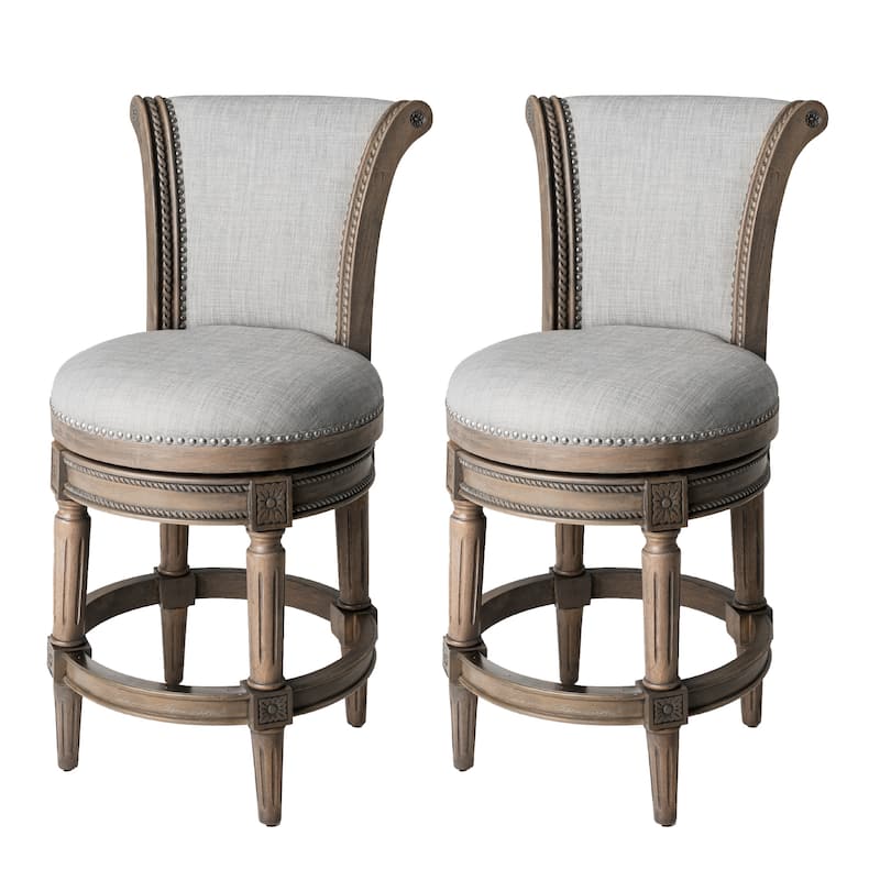 Maven Lane 26" Pullman Swivel Counter Height Kitchen Stool - Set of 2 - Reclaimed Oak