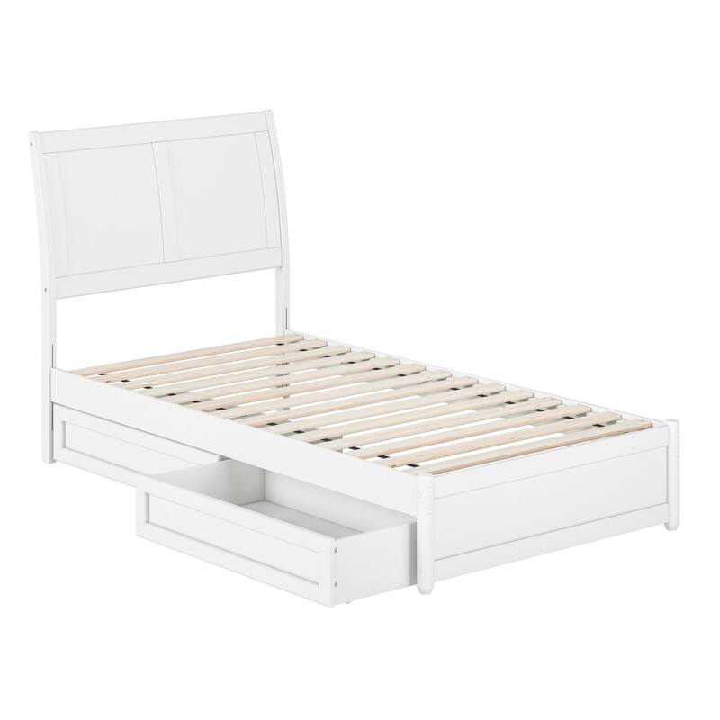 Andorra Platform Bed with Panel Footboard and Storage Drawers