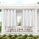 preview thumbnail 24 of 42, ATI Home Indoor/Outdoor Solid Cabana Grommet Top Curtain Panel Pair 54x132 - White