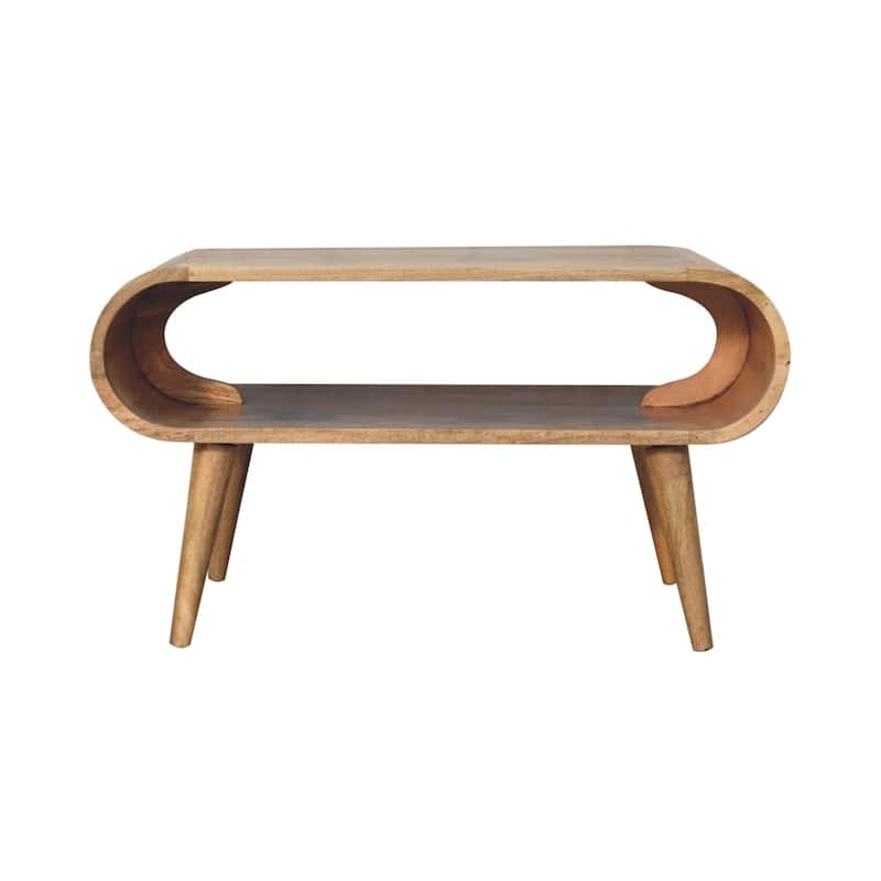 Artisan Furniture Oak-ish Solid Wood Open Coffee Table