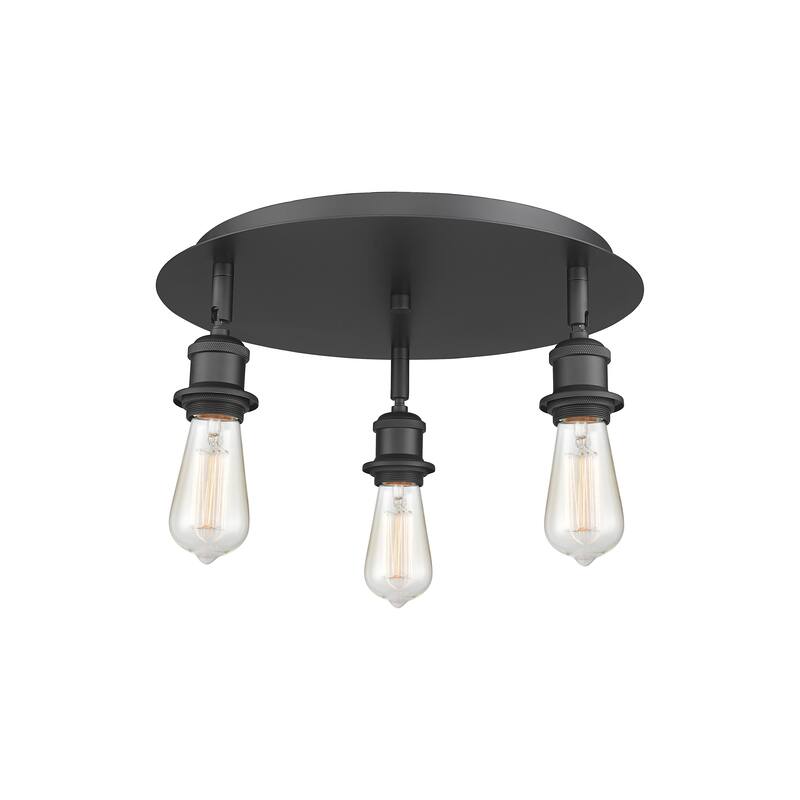 Innovations Lighting Ballston - 3 Light 12" Flush Mount - Matte Black