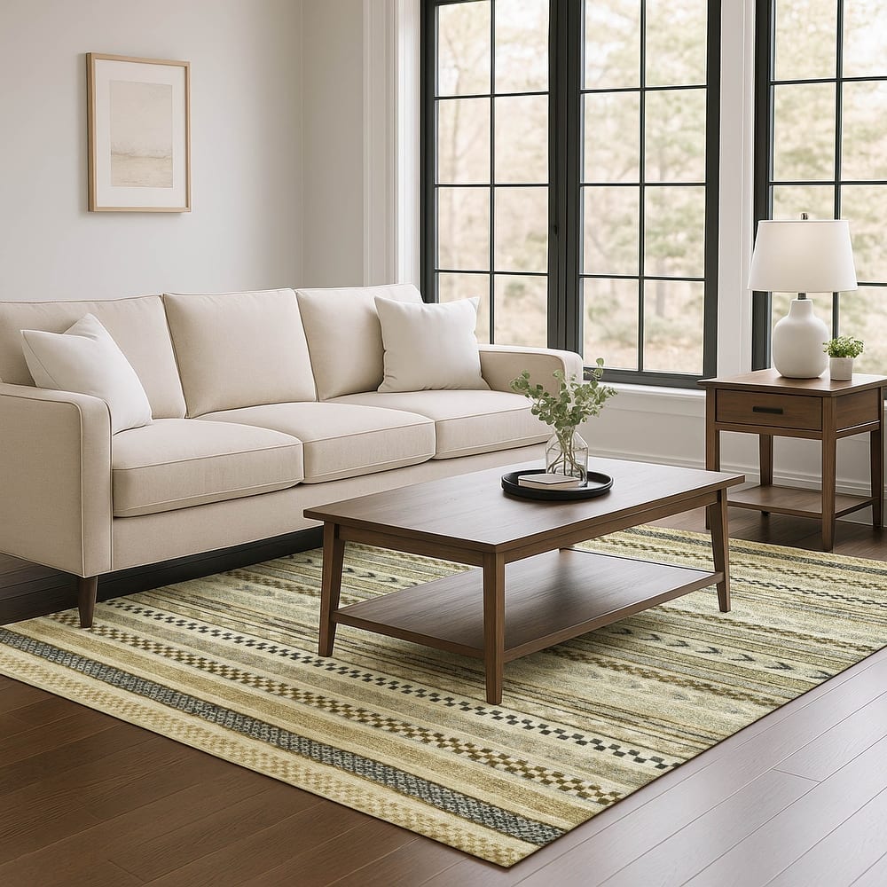 Premium Washable Super Soft Boho Stripes Mayfield Rug