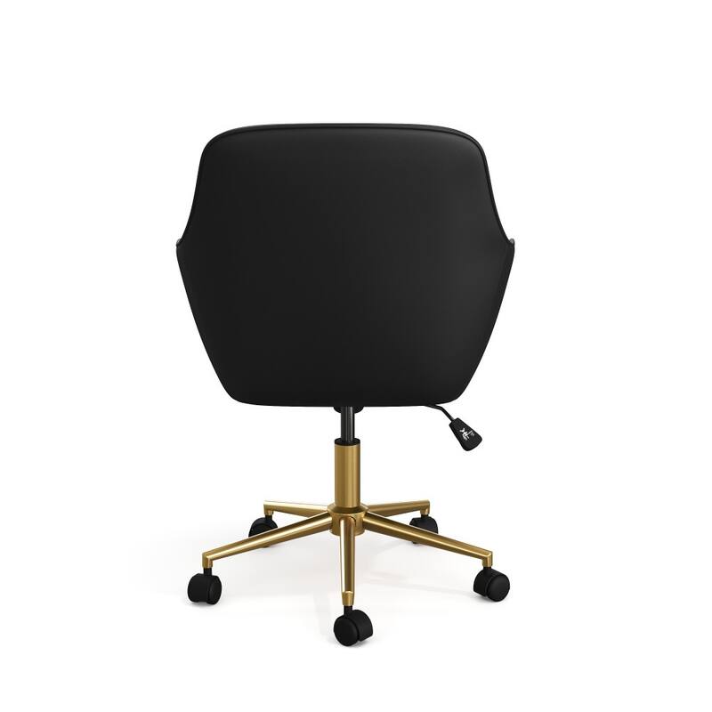 Martha Stewart Rayna Upholstered Swivel Office Chair with Metal Frame