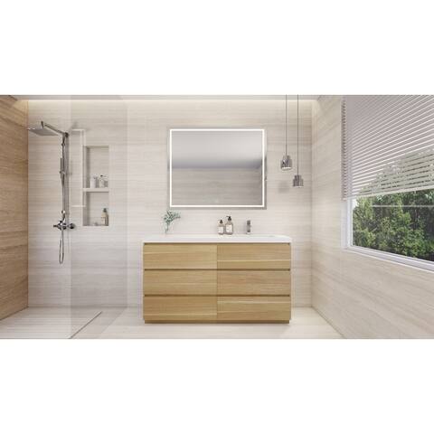 Aron 60'' Freestanding Vanity with Right Single Reinforced Acrylic Sink