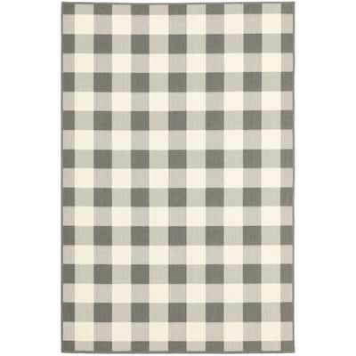 Madison Grey Ivory Geometric Outdoor Casual Area Rug