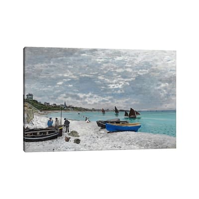 iCanvas "The Beach at Saint-Adresse" by Claude Monet Canvas Print