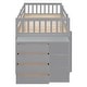 preview thumbnail 9 of 13, Functional Wood Bunk Bed with Maximized space, Solid Construction and Build-in Ladder, Grey