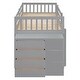 preview thumbnail 9 of 11, Twin over Twin Bunk Bed wGuardrail, Cabinet, 4 Drawers,3 Shelves,Grey