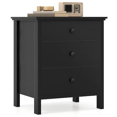 Gymax Nightstand w/ 3 Drawer for Bedroom Compact Storage Chest Modern