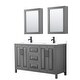 preview thumbnail 17 of 71, Daria 60 Inch Double Vanity, Cultured Marble Top, Medicine Cabinets Dark Gray, Black Trim, White Cultured Marble Top