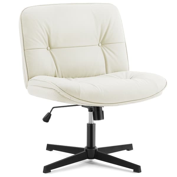 Fabric Swivel Ergonomic Mid Back Criss Cross Legged Office Chair in Gray