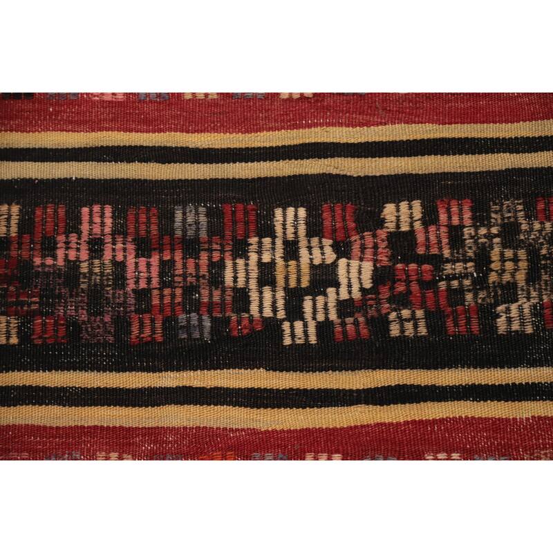 Hand Woven Oriental 100% Wool Carpet Southwestern Tribal Multi-Colored Kilim Area Rug - 9' 0'' X 6' 1''