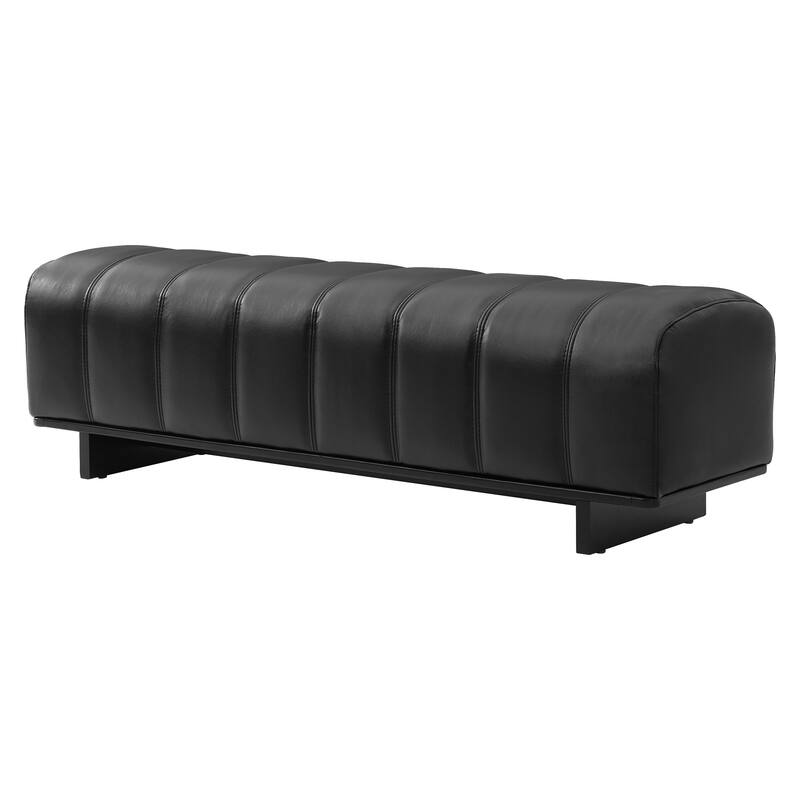 Christopher Knight Home - Modern Upholstered Dining Bench with Faux Fur Tufted Seating - Black