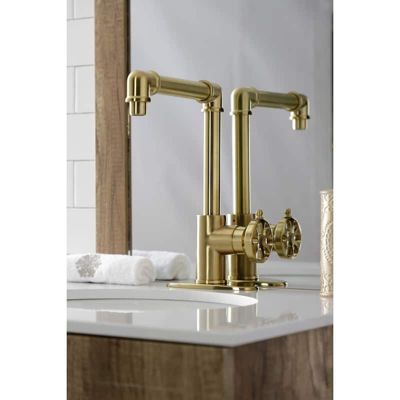 Kingston Brass Belknap Single-Handle 1-Hole Deck Mount Bathroom Faucet with Push Pop-Up