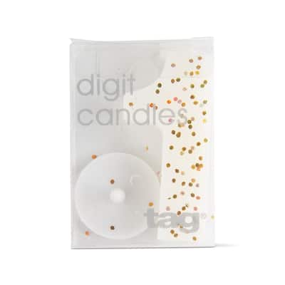 Number 1 Birthday Candle - White Pillar Candle for 1st Birthday Celebrations, 2" H x 1.5" L x 0.5" W, 0.07 hrs Burn Time