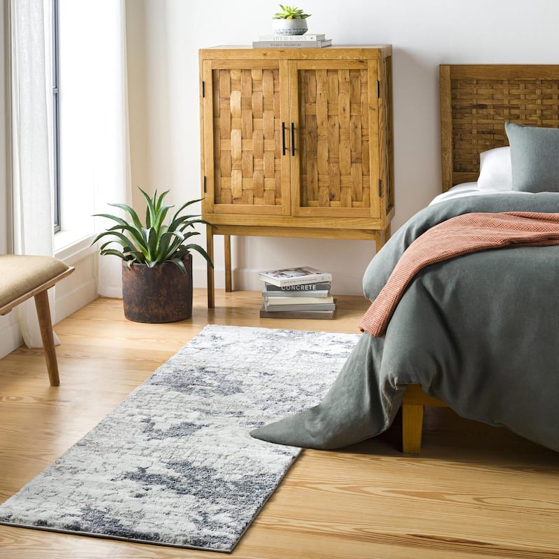 Livabliss Casual Venice Abstract Area Rug - 2'7" x 7'3" - Slate
