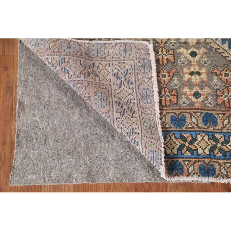 Blue Tribal Bakhtiari Persian Vintage Rug Hand-Knotted Wool Carpet - 5'6"x 9'9"