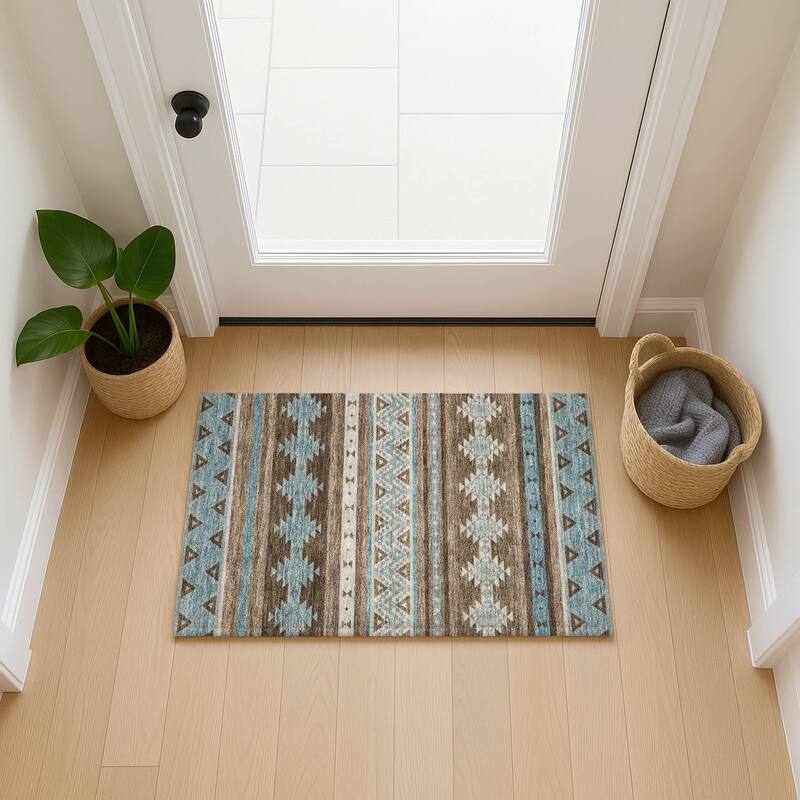 Machine Washable Indoor/ Outdoor Global Heston Chantille Rug