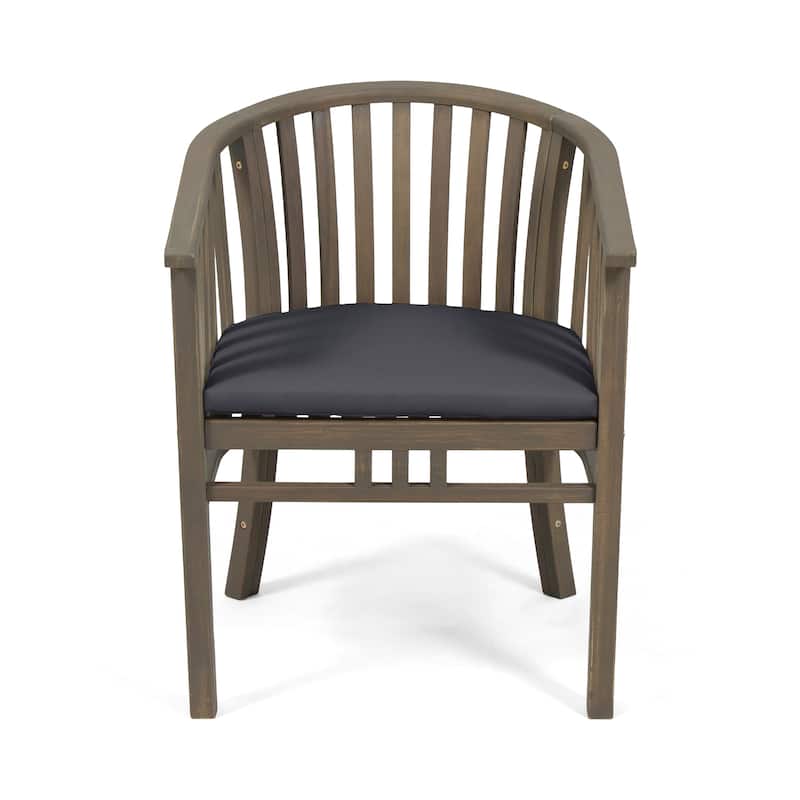 Roomfitters Outdoor Wooden Dining Chairs with Cushions, Set of 2