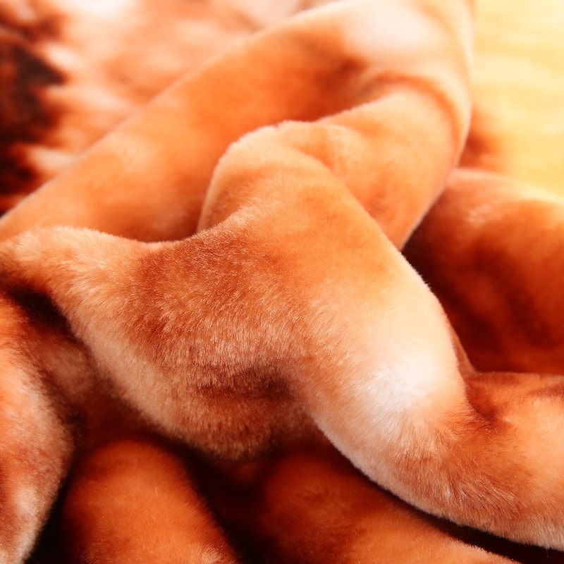 Reversible Mink Blanket Fluffy Fleece Blanket Different Pattern in Each Side