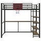 preview thumbnail 7 of 6, Metal Loft Bed with Basketball hoop,Shelves and Desk,Twin Size