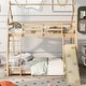 preview thumbnail 2 of 6, Natural Twin over Queen House Bunk Bed with Climbing Features