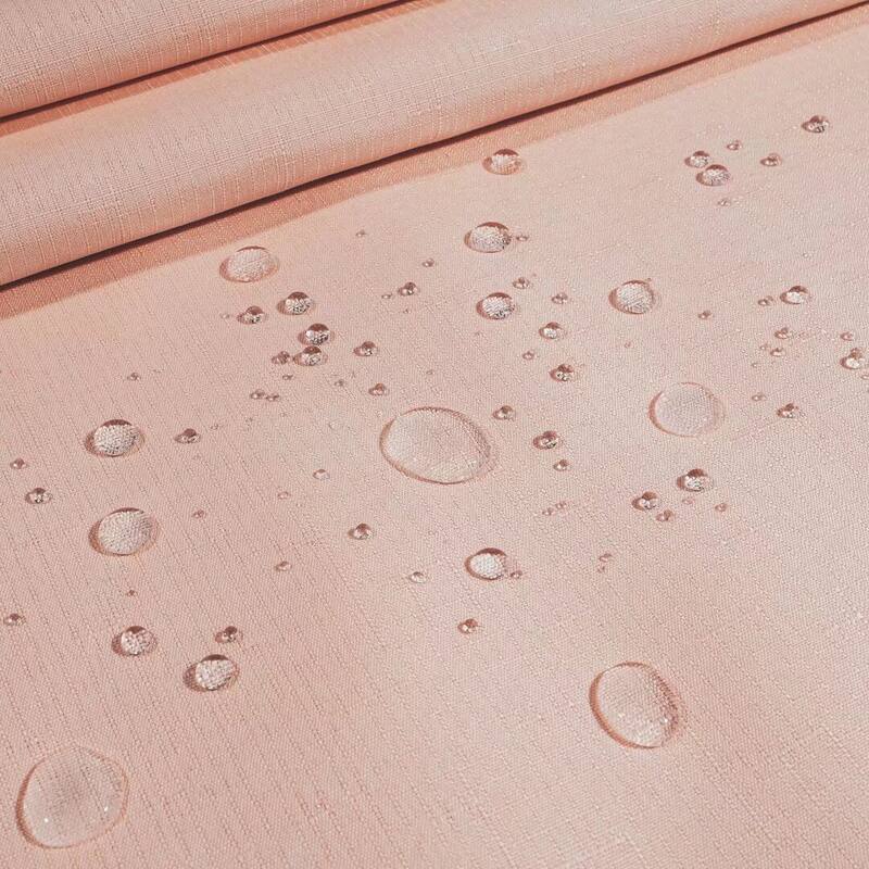 No Hook Slub Linen Texture Shower Curtain with PEVA Snap-in Liner