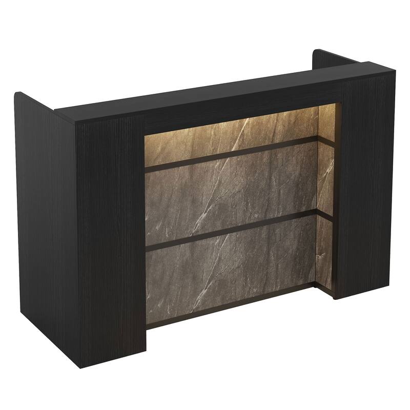 63 Inch Reception Desk with LED Lights for Store Office