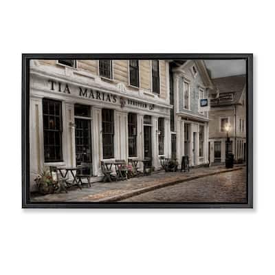 Stupell European Cafe Architecture Framed Floater Canvas Wall Art Design By Robin-Lee Viera
