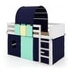 preview thumbnail 8 of 19, Twin Size Loft Bed Playhouse Bed Frame with Tower Tent and 3 Storage Pockets