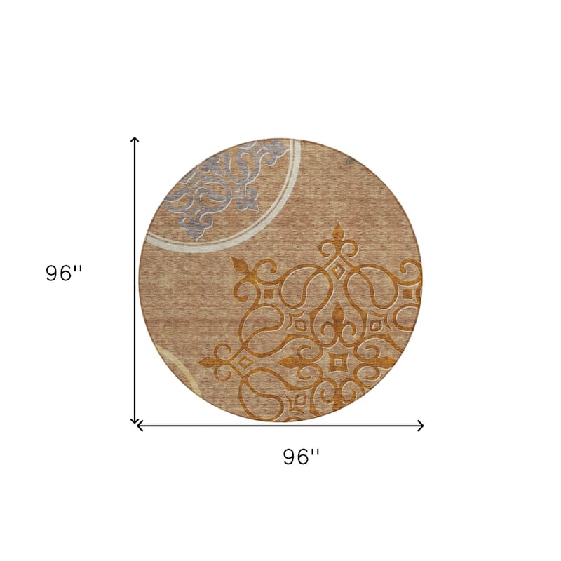HomeRoots Floral Medallion Transitional Rectangle Outdoor Rug