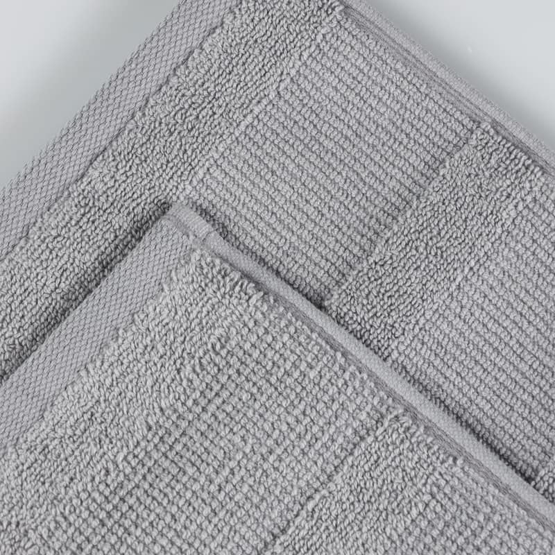 Superior Roma Cotton Ribbed Absorbent Face Towel Washcloth Set of 12
