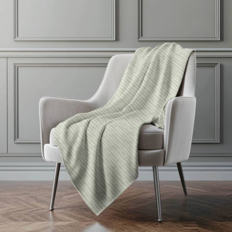Premium Machine Washable ASB138 Subtle Stripe Sherpa Throw Blanket