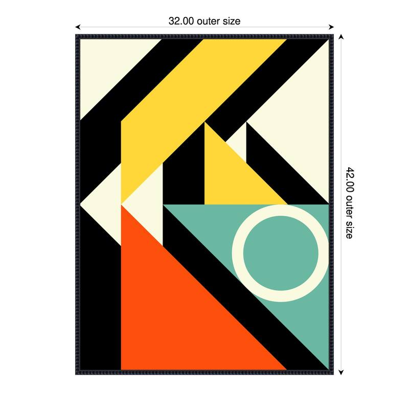 Geometric Abstraction I by Petr Strnad Framed Canvas Wall Art Print - Plastic - 32 x 42 in - Black