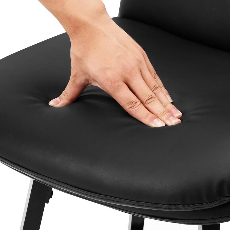 Upholstered Faux Leather Bar Stools with Back and Metal Legs Set of 2/3/4, 26" H Seat Height, 360° Swivel Bar Stools Brown