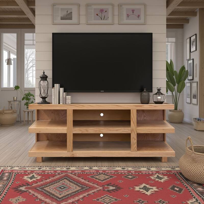 Bridgevine Home Laurel Canyon 64 inch TV Stand for TVs up to 70 inches, No Assembly Required
