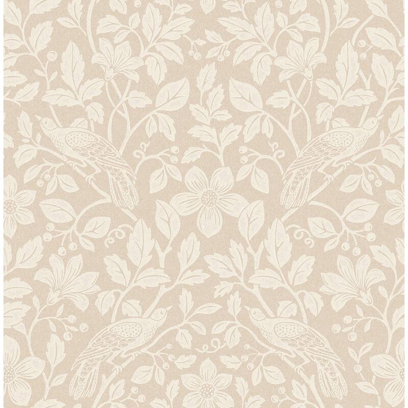 Marlow Beige Bird Vine Wallpaper