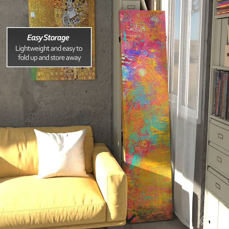 6 ft. Tall Double Sided Color Wheel Canvas Room Divider