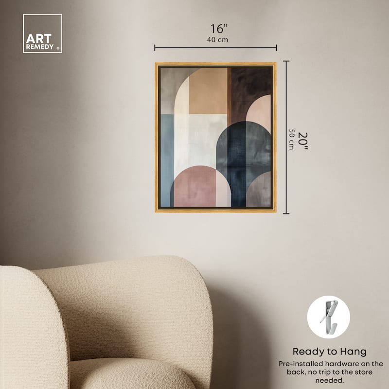 Art Remedy Lost In Transformation Framed Abstract Shapes 1 Piece Canvas Wall Art