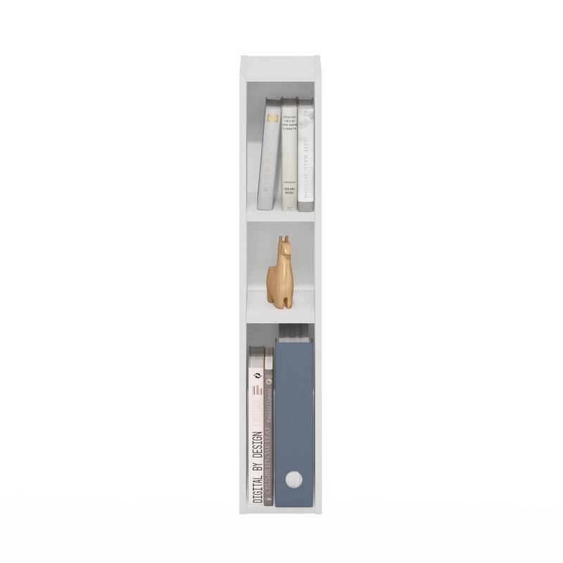31.5 in. Tall White Wood 3-Shelf Bookcase