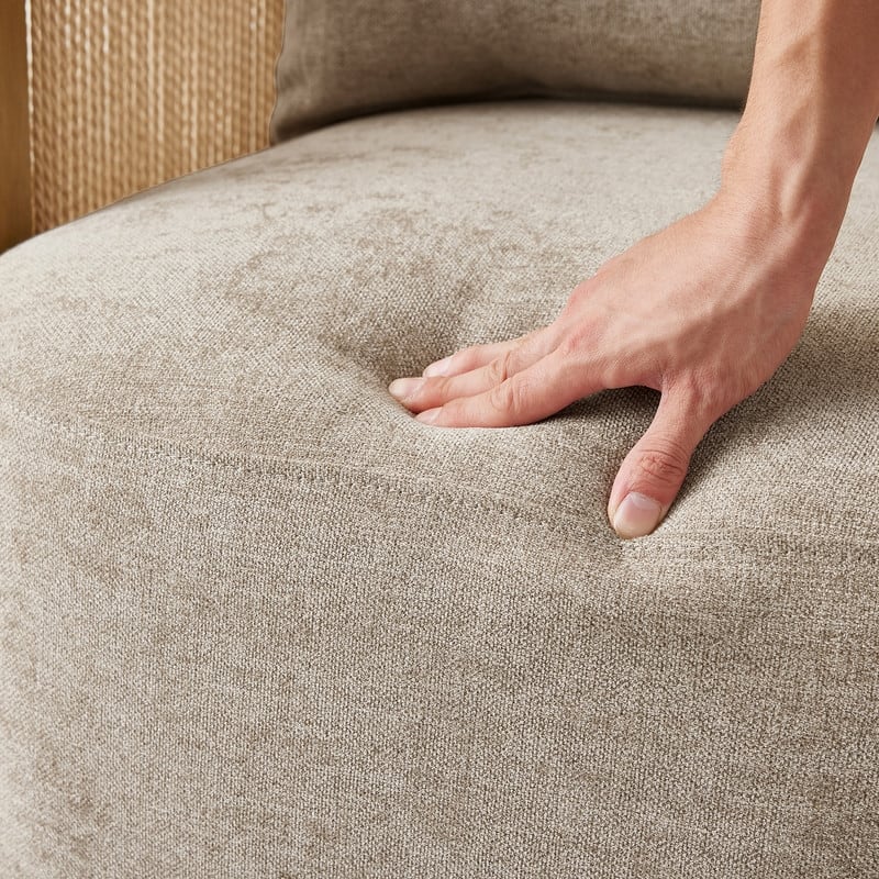 Spruce & Spring Modern Boho Braid Swivel Accent Chair with Hand-Woven Paper Cord Arm