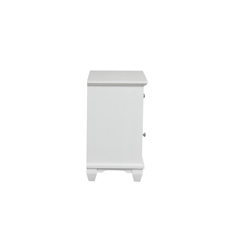 White 1 Drawer 17 in. W Nightstand with Sturdy Hardware and Ample Storage
